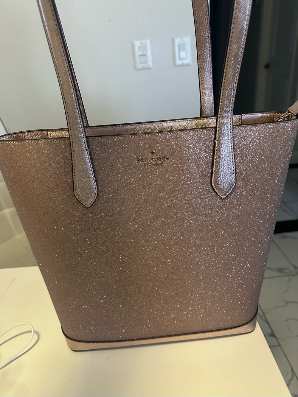 kate spade Rose Gold Glitter Tote
